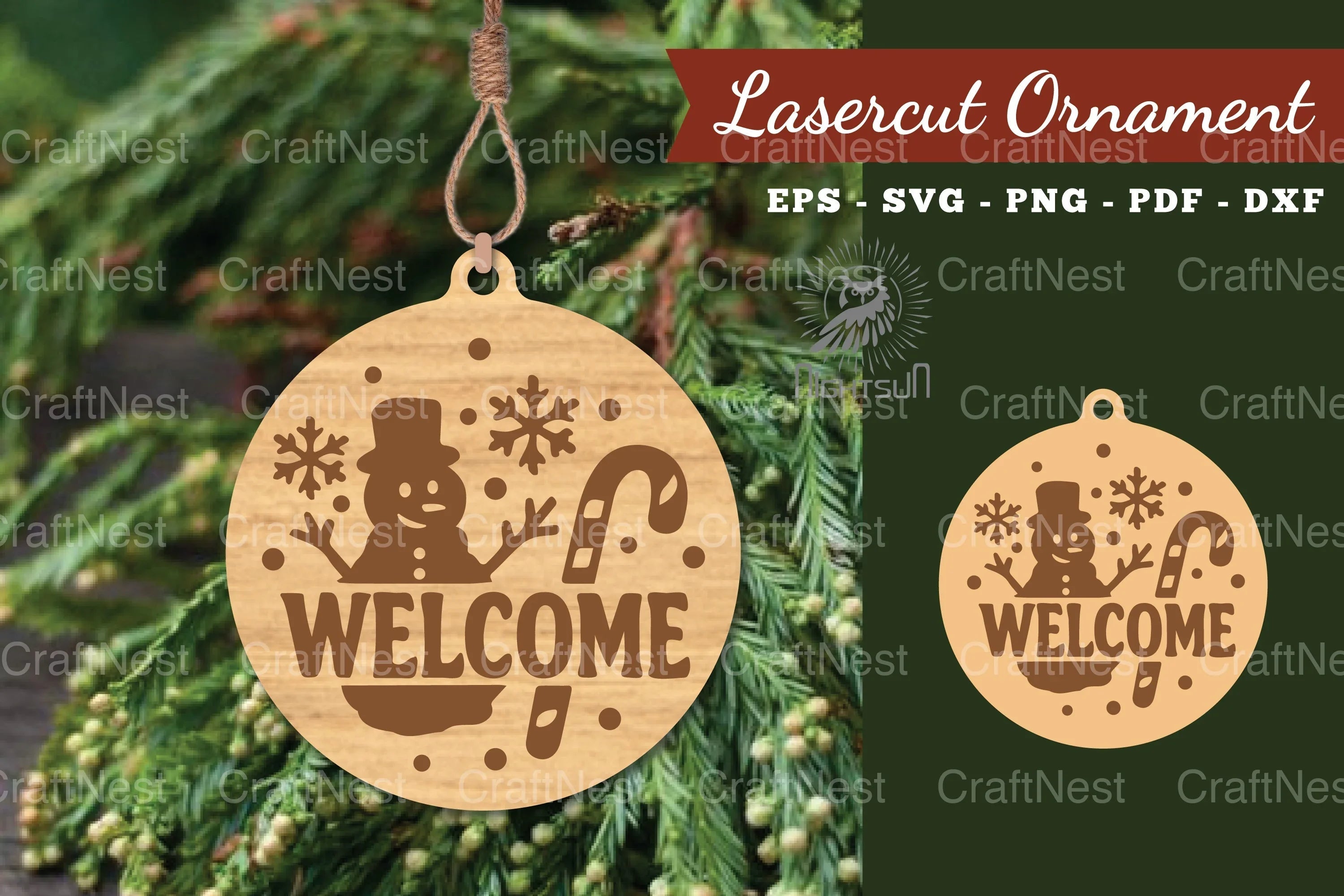 Welcome Christmas Lasercut Ornament Clipart Bundle - CraftNest - Digital Crafting and Art