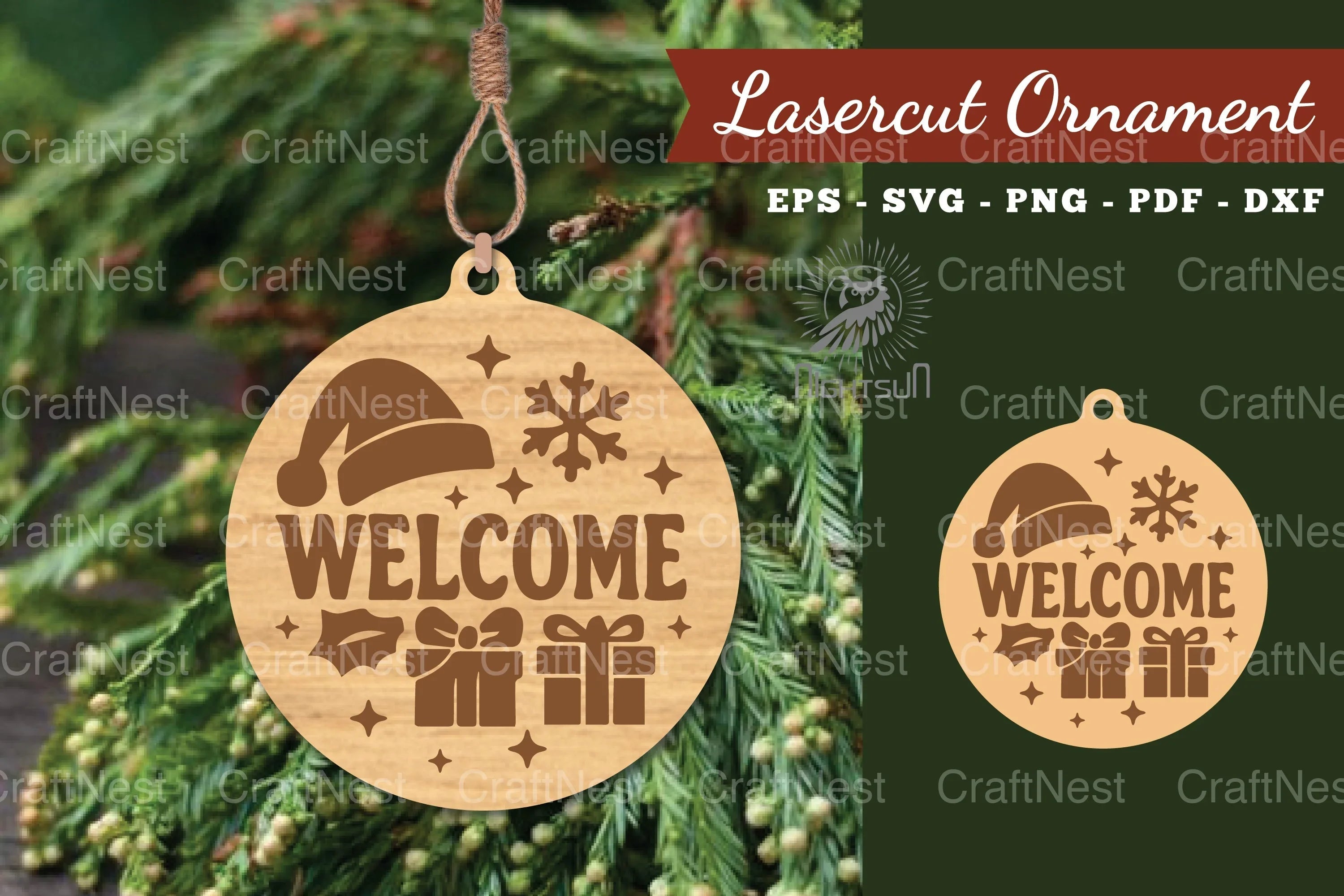 Welcome Christmas Laser Cut Ornament Clipart Bundle - CraftNest - Digital Crafting and Art