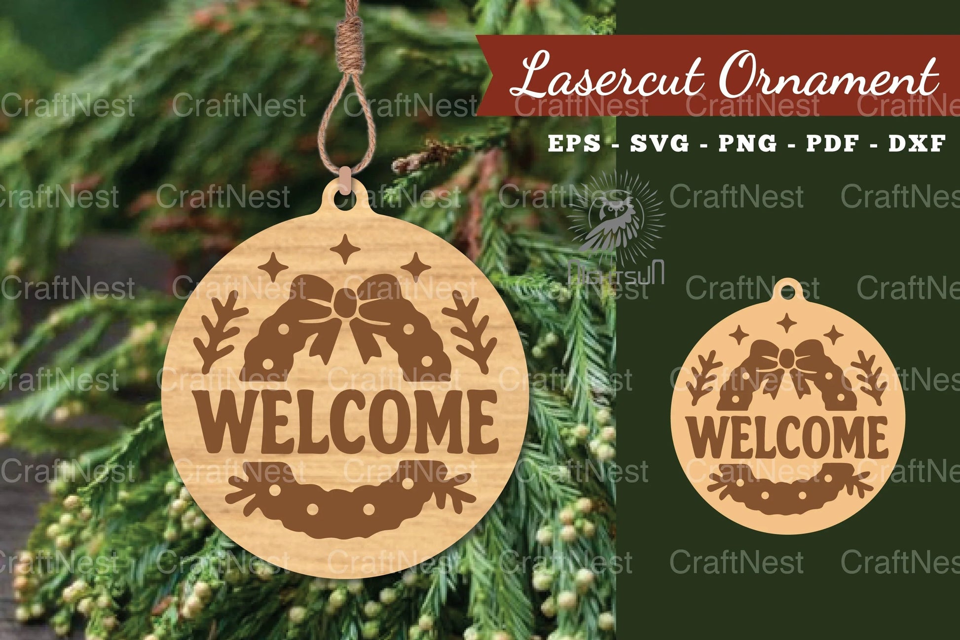 Welcome Christmas Lasercut Ornament Clipart Bundle - CraftNest - Digital Crafting and Art