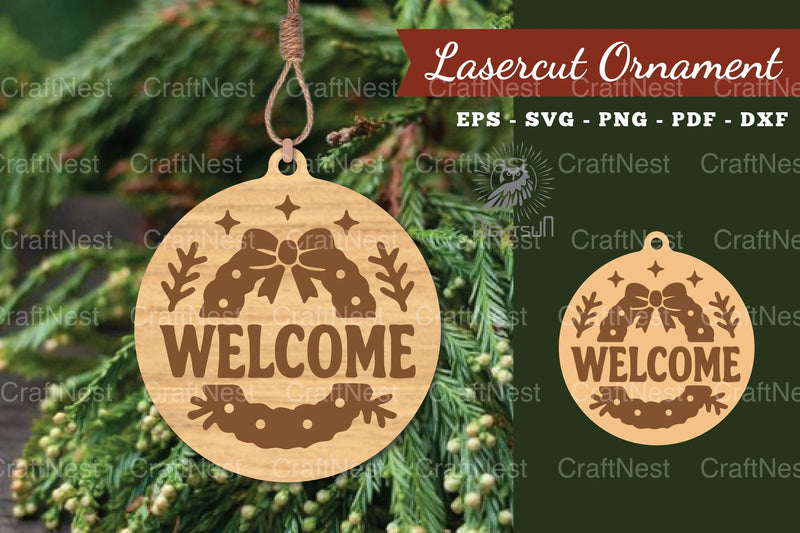 Welcome Christmas Lasercut Ornament Clipart Bundle - CraftNest - Digital Crafting and Art