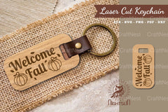 Welcome Fall Laser Cut Keychain Design - CraftNest - Digital Crafting and Art