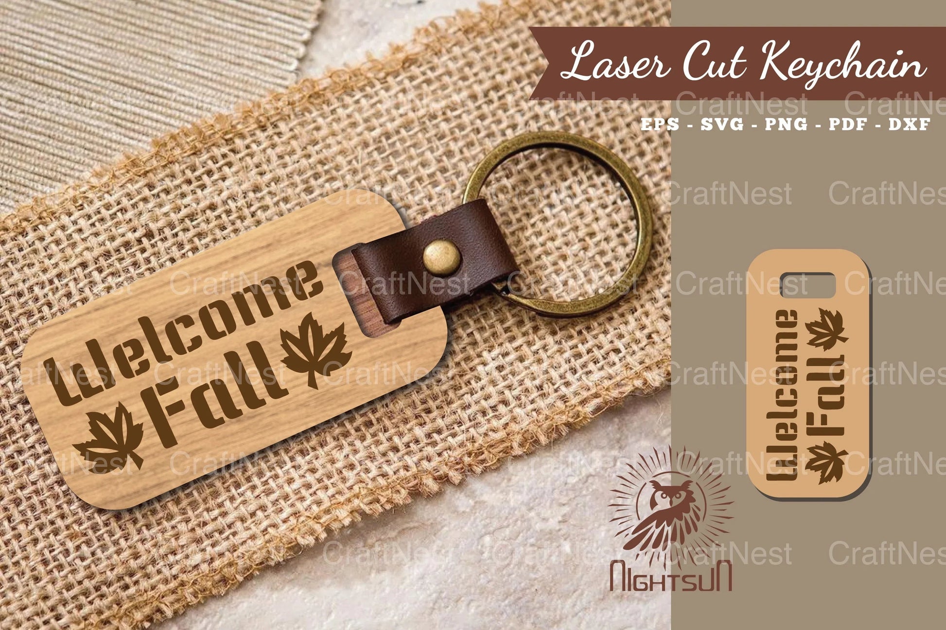 Welcome Fall Laser Cut Keychain Design Bundle - CraftNest - Digital Crafting and Art