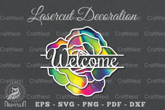 Welcome Flower Laser Cut SVG Bundle - CraftNest - Digital Crafting and Art