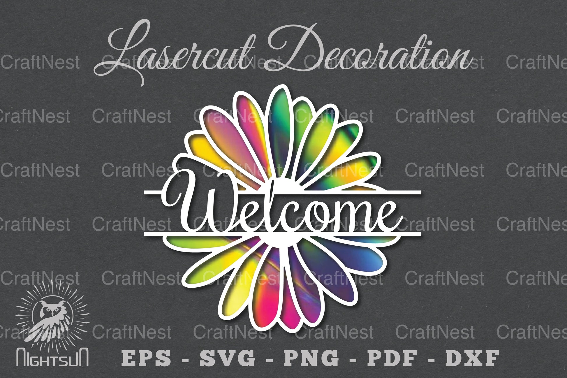 Welcome Flower Laser Cut Design Bundle - CraftNest - Digital Crafting and Art