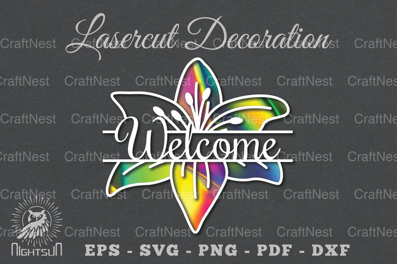 Welcome Flower Laser Cut SVG Bundle - CraftNest - Digital Crafting and Art