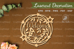 Welcome Laser Cut Decoration Clipart Bundle - CraftNest - Digital Crafting and Art
