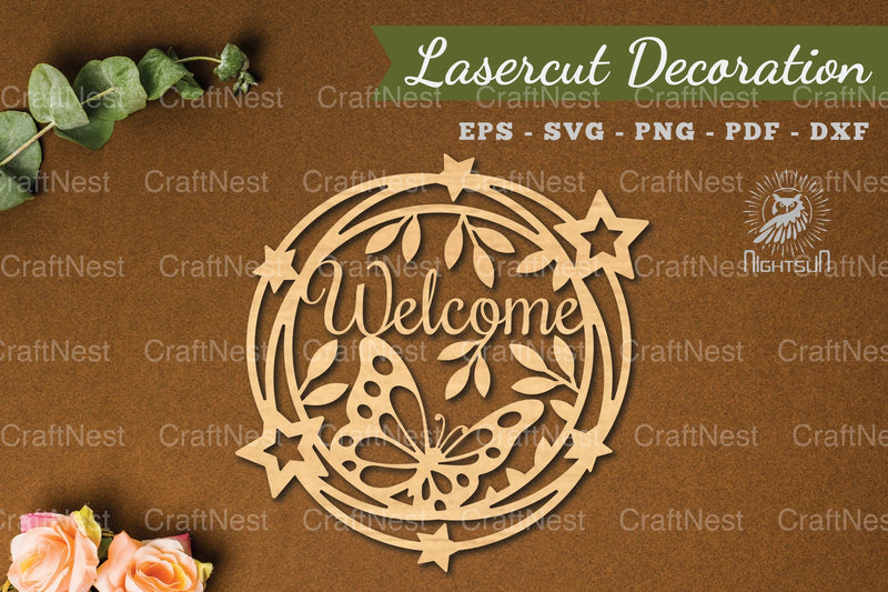 Welcome Laser Cut Decoration Clipart Bundle - CraftNest - Digital Crafting and Art