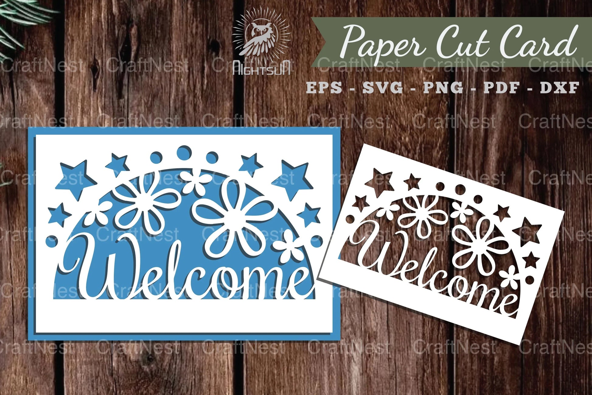 Welcome Papercut Card SVG Bundle - CraftNest - Digital Crafting and Art