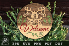 Welcome Round Laser Cut Sign Clipart Bundle - CraftNest - Digital Crafting and Art