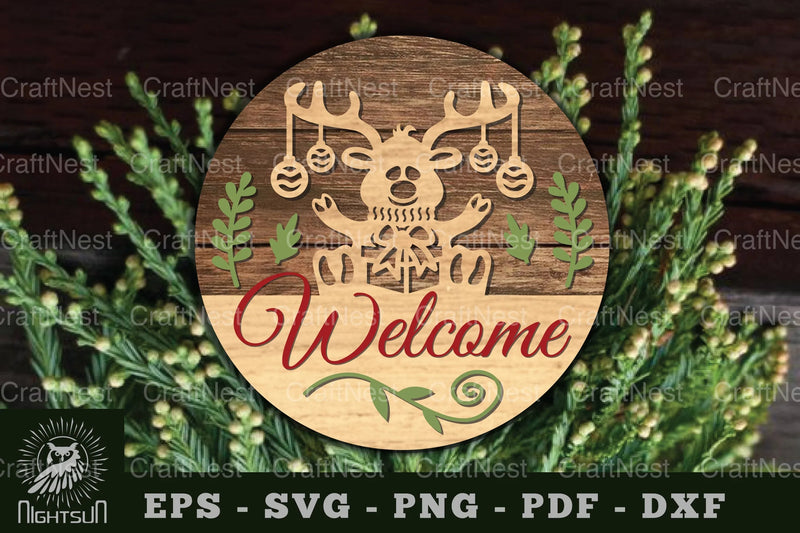 Welcome Round Laser Cut Sign Clipart Bundle - CraftNest - Digital Crafting and Art