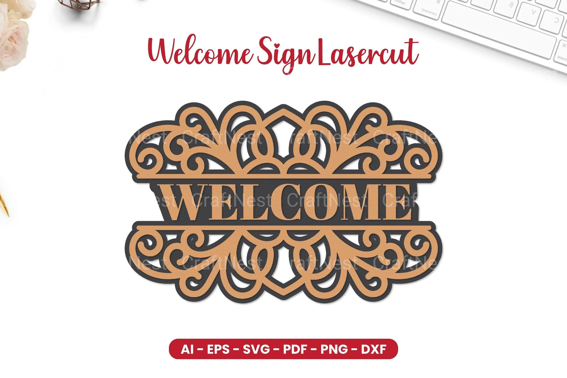 Welcome Sign Laser Cut SVG Bundle - CraftNest - Digital Crafting and Art