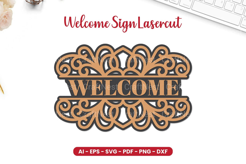 Welcome Sign Laser Cut SVG Bundle - CraftNest - Digital Crafting and Art
