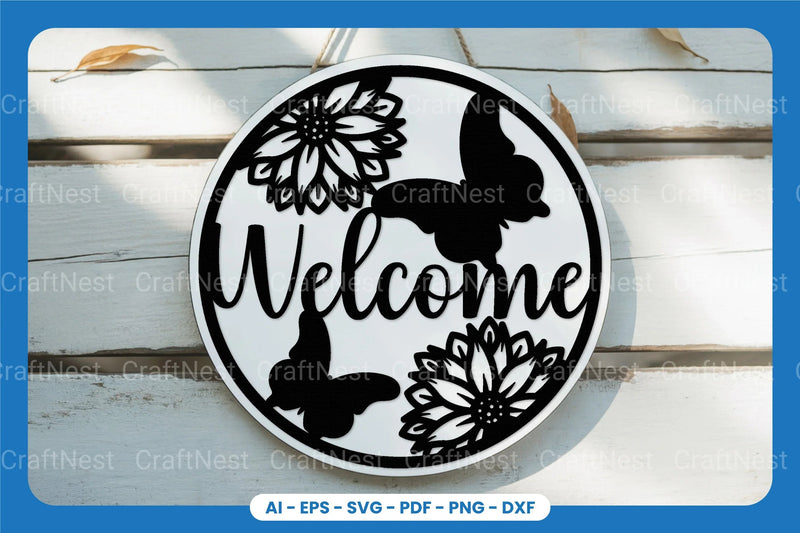 Welcome Sign Laser Cut SVG Bundle - CraftNest - Digital Crafting and Art