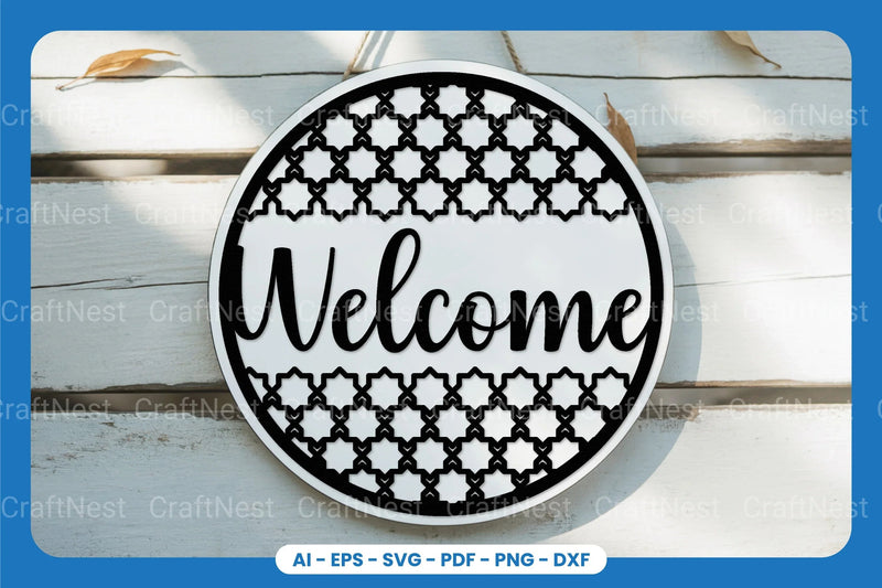Welcome Sign Laser Cut SVG Bundle - CraftNest - Digital Crafting and Art