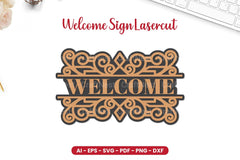 Welcome Sign Laser Cut SVG Bundle Clipart - CraftNest - Digital Crafting and Art