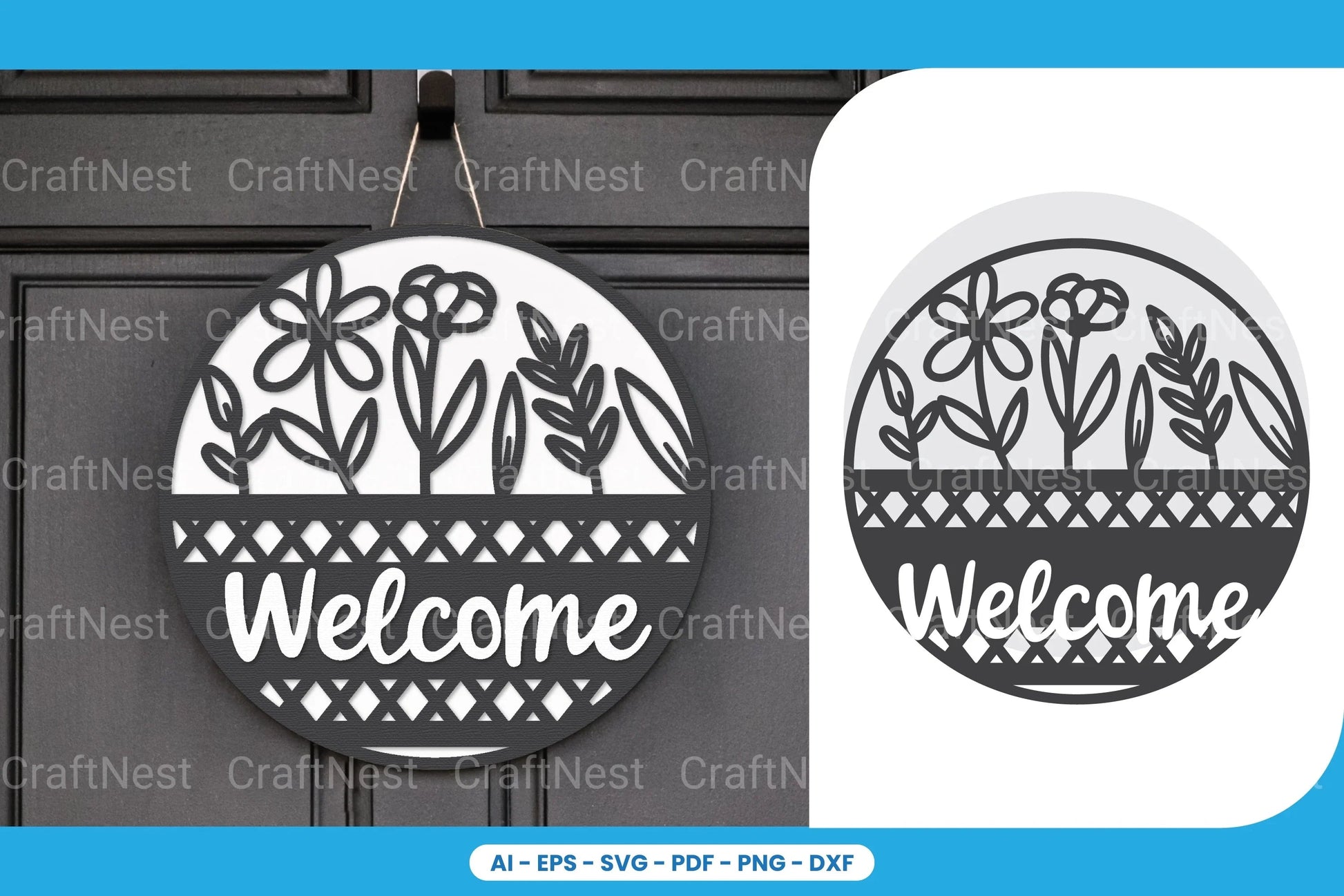 Welcome Sign Laser Cut SVG Bundle - CraftNest - Digital Crafting and Art