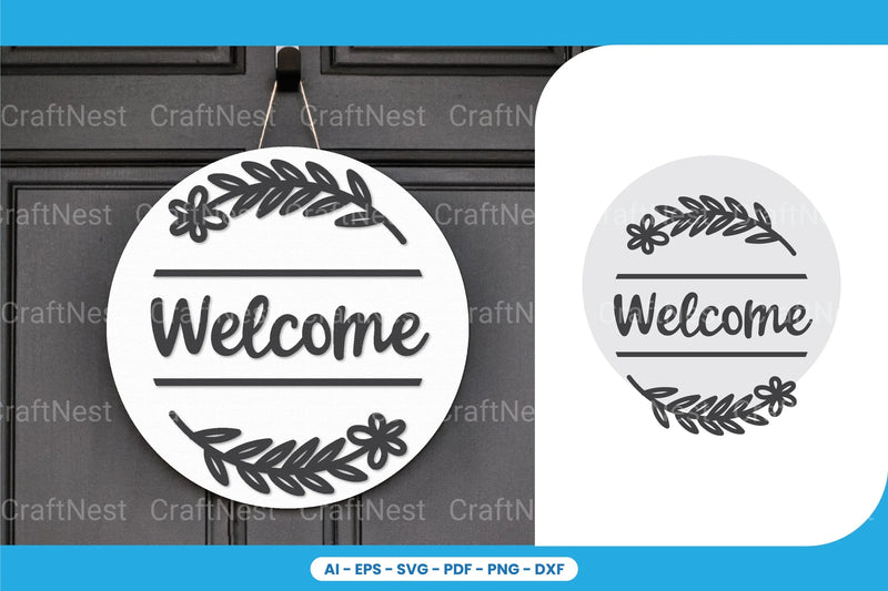 Welcome Sign Laser Cut SVG Bundle - CraftNest - Digital Crafting and Art