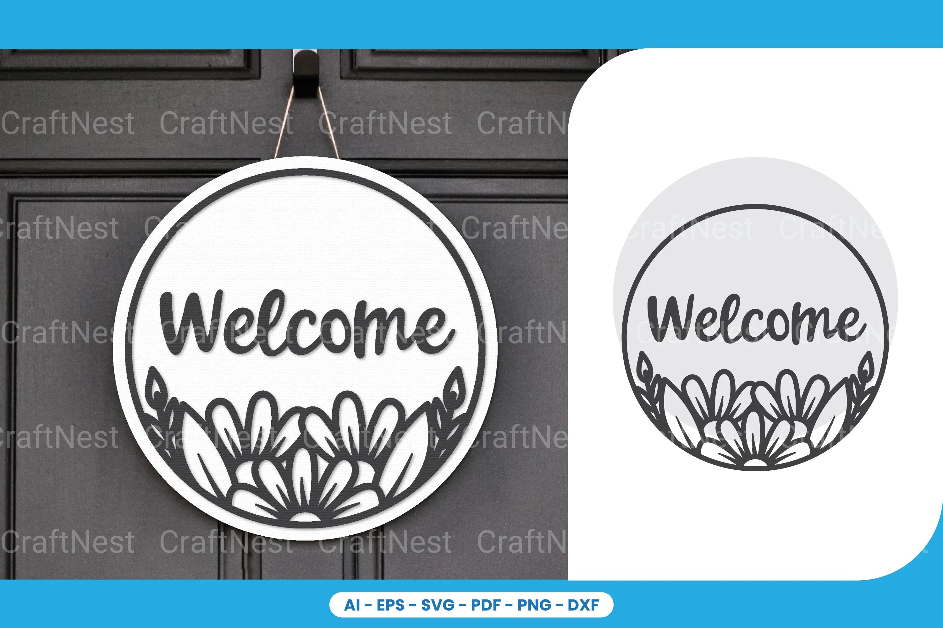 Welcome Sign Laser Cut SVG Bundle - CraftNest - Digital Crafting and Art
