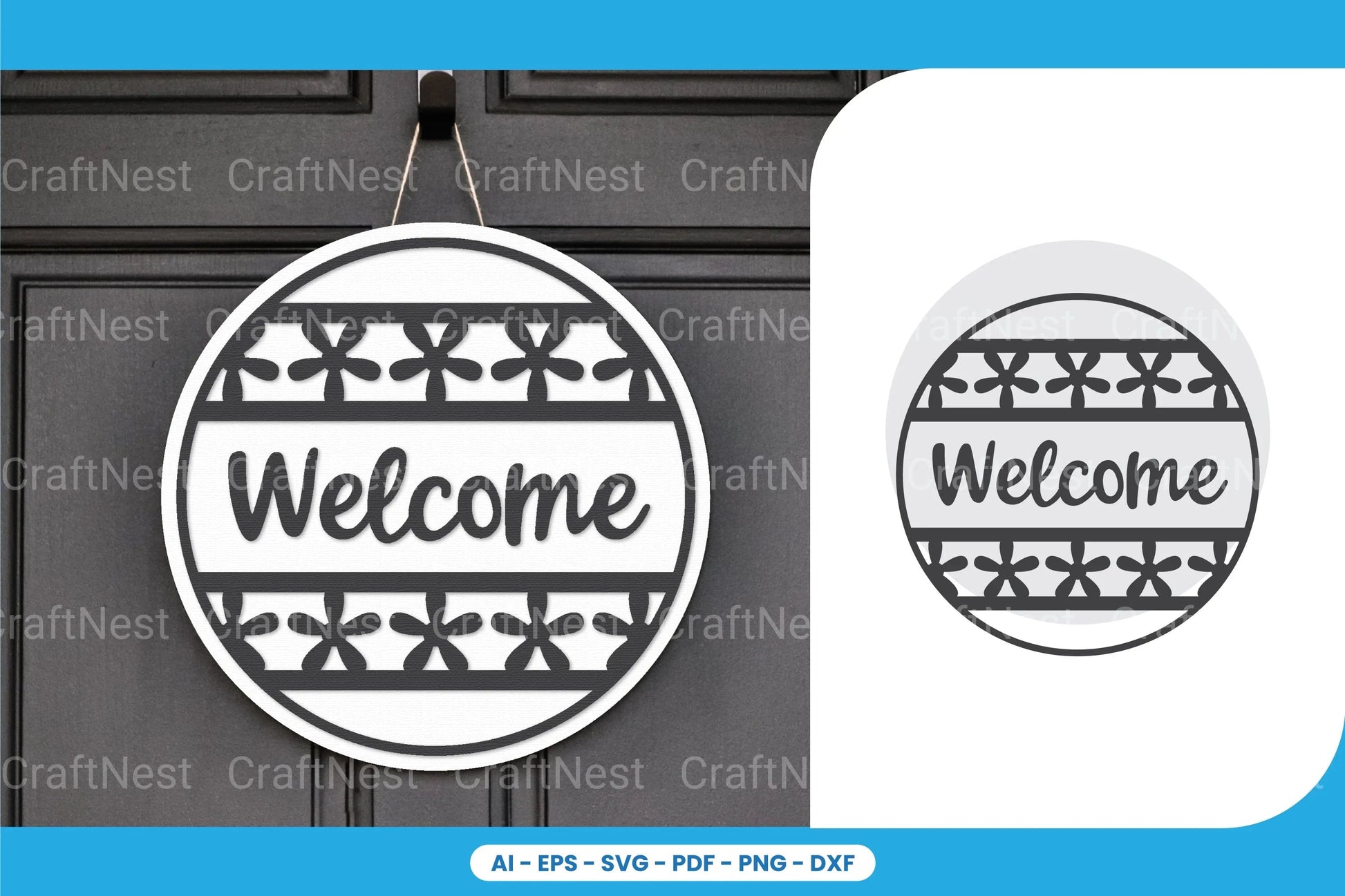 Welcome Sign Laser Cut SVG Bundle - CraftNest - Digital Crafting and Art