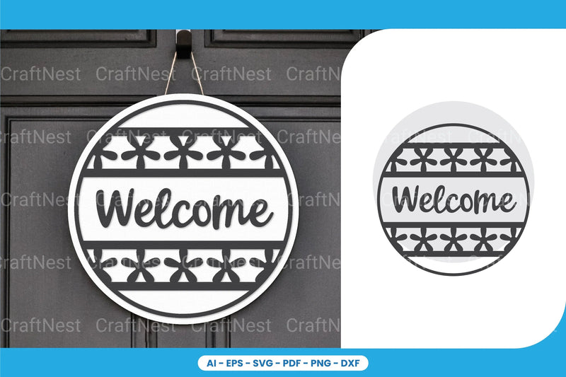 Welcome Sign Laser Cut SVG Bundle - CraftNest - Digital Crafting and Art