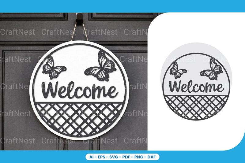 Welcome Sign Laser Cut SVG Bundle - CraftNest - Digital Crafting and Art