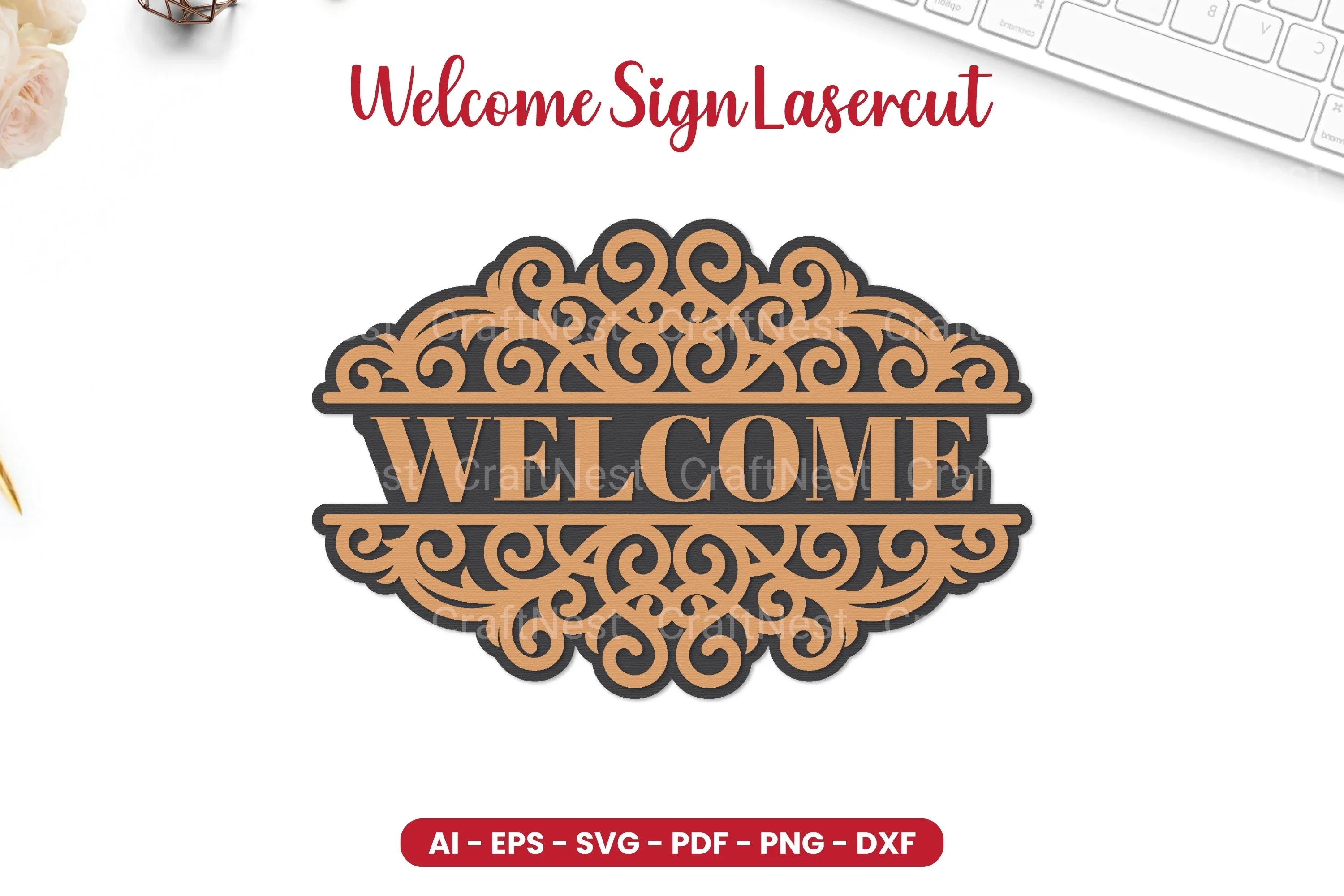 Welcome Sign Lasercut SVG Bundle - CraftNest - Digital Crafting and Art