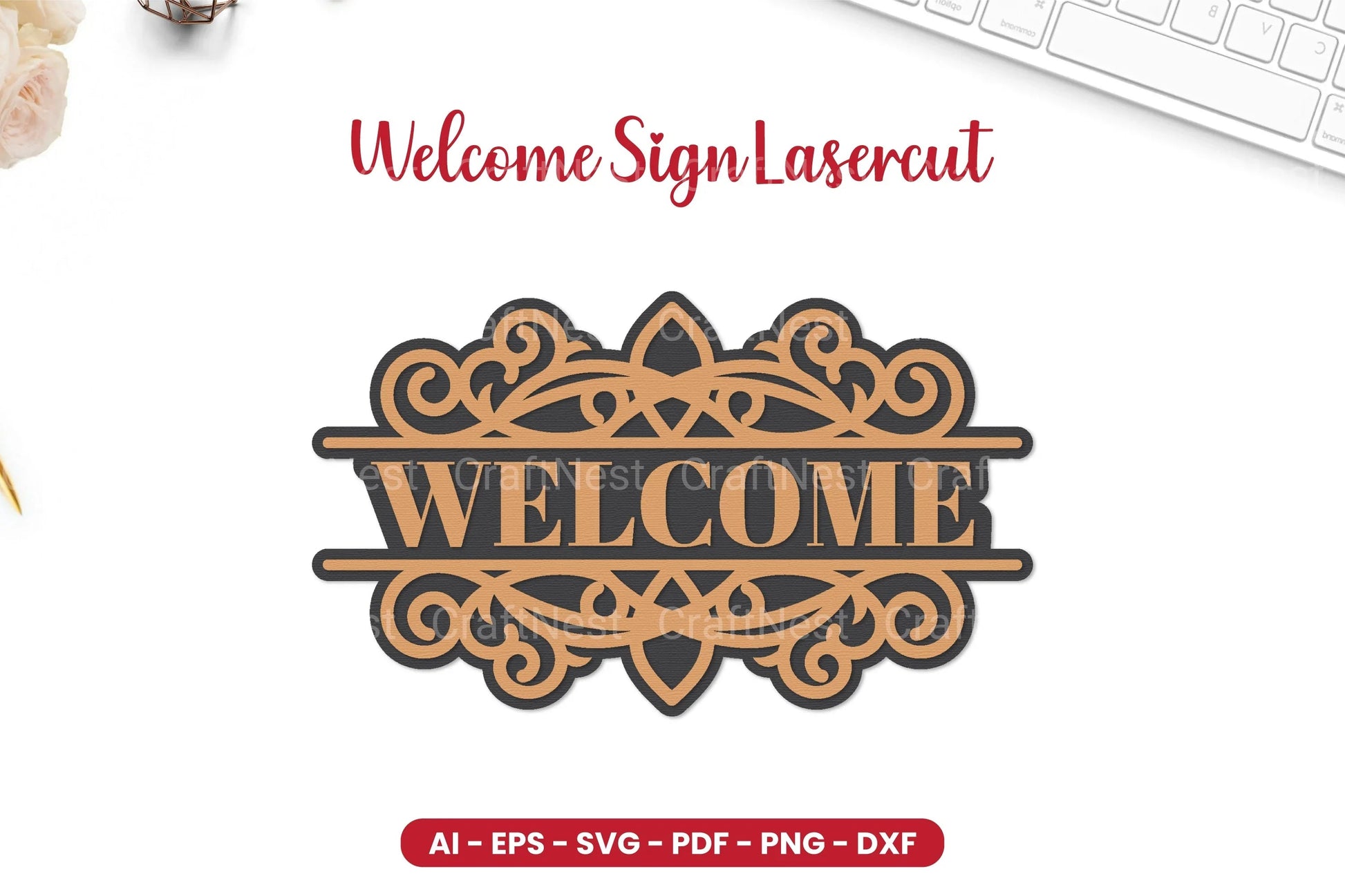 Welcome Sign Laser Cut SVG Bundle - CraftNest - Digital Crafting and Art