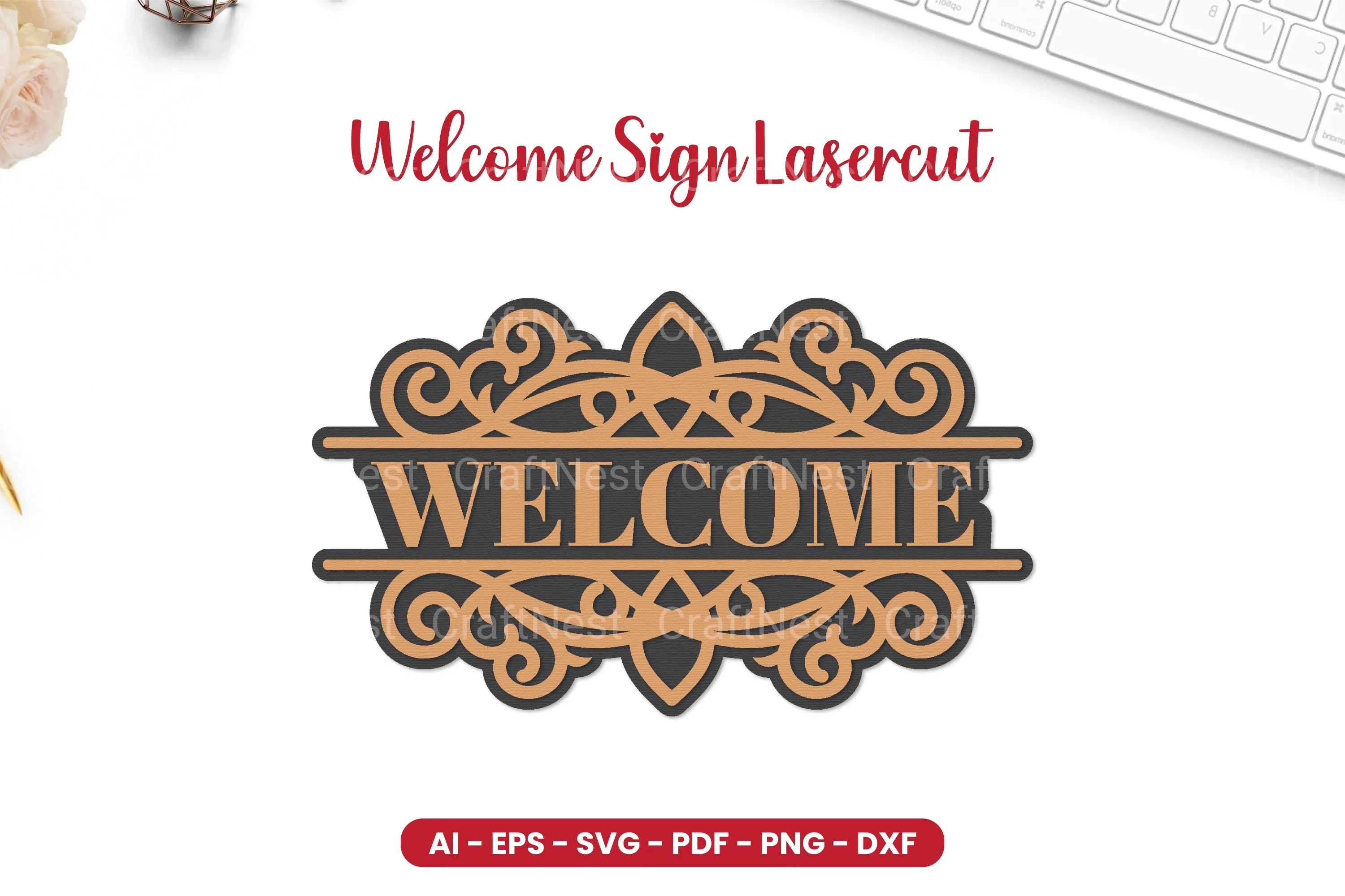 Welcome Sign Laser Cut SVG Bundle - CraftNest - Digital Crafting and Art