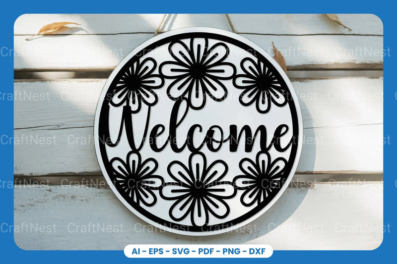 Welcome Sign Laser Cut SVG Bundle - CraftNest - Digital Crafting and Art