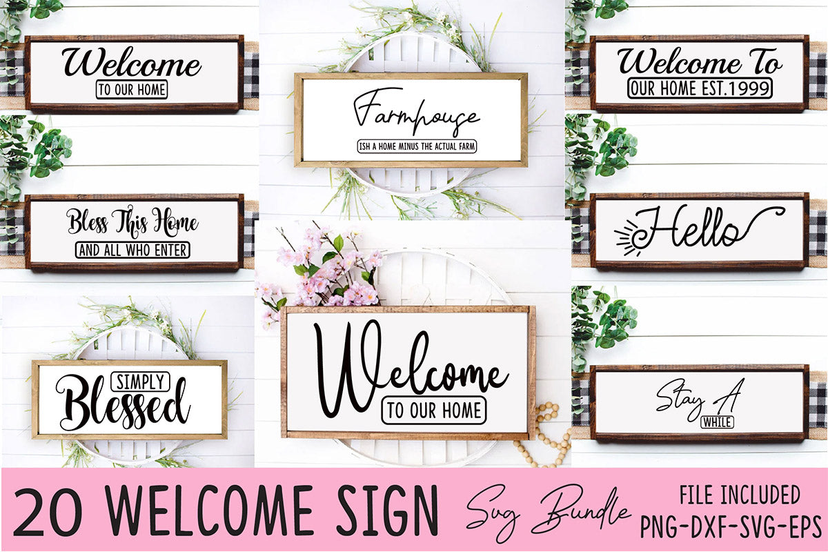 Welcome Sign SVG Bundle
