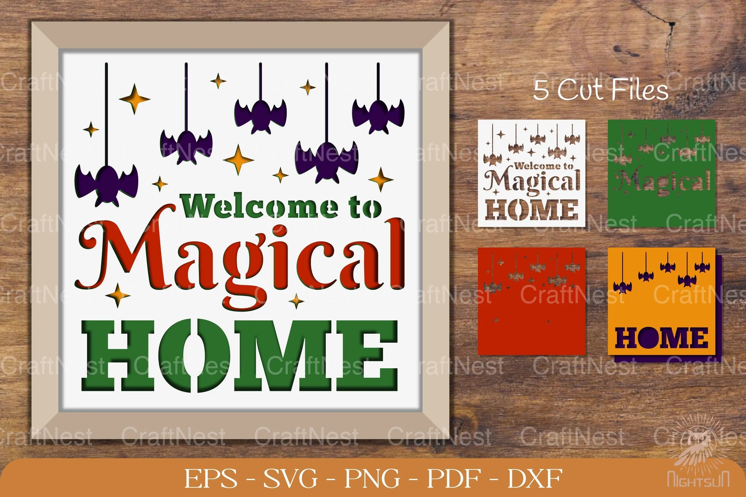 Magical Home 3D Shadow Box Papercut Design - CraftNest - Digital Crafting and Art
