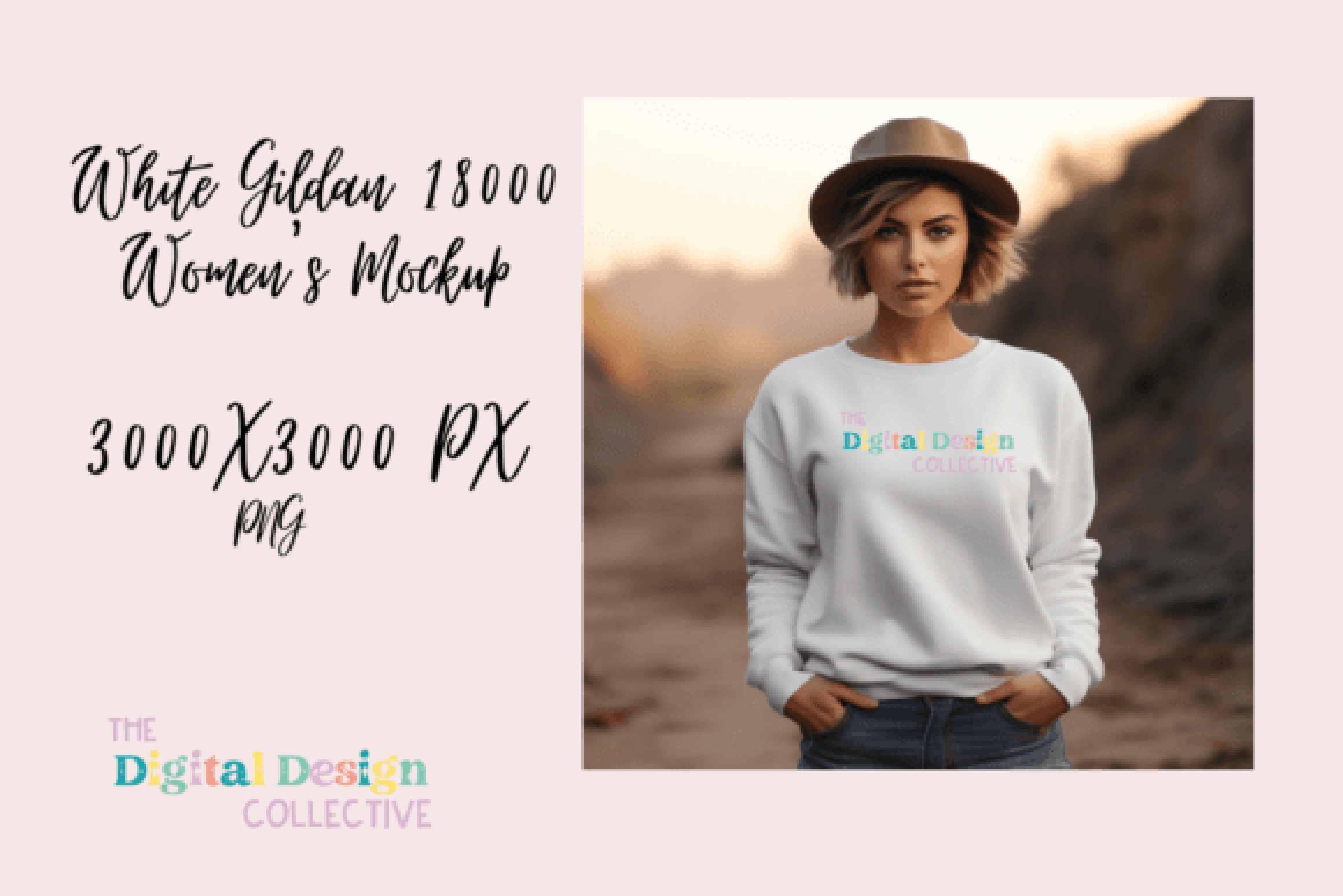 Western Gildan 18000 Sweater Mockup