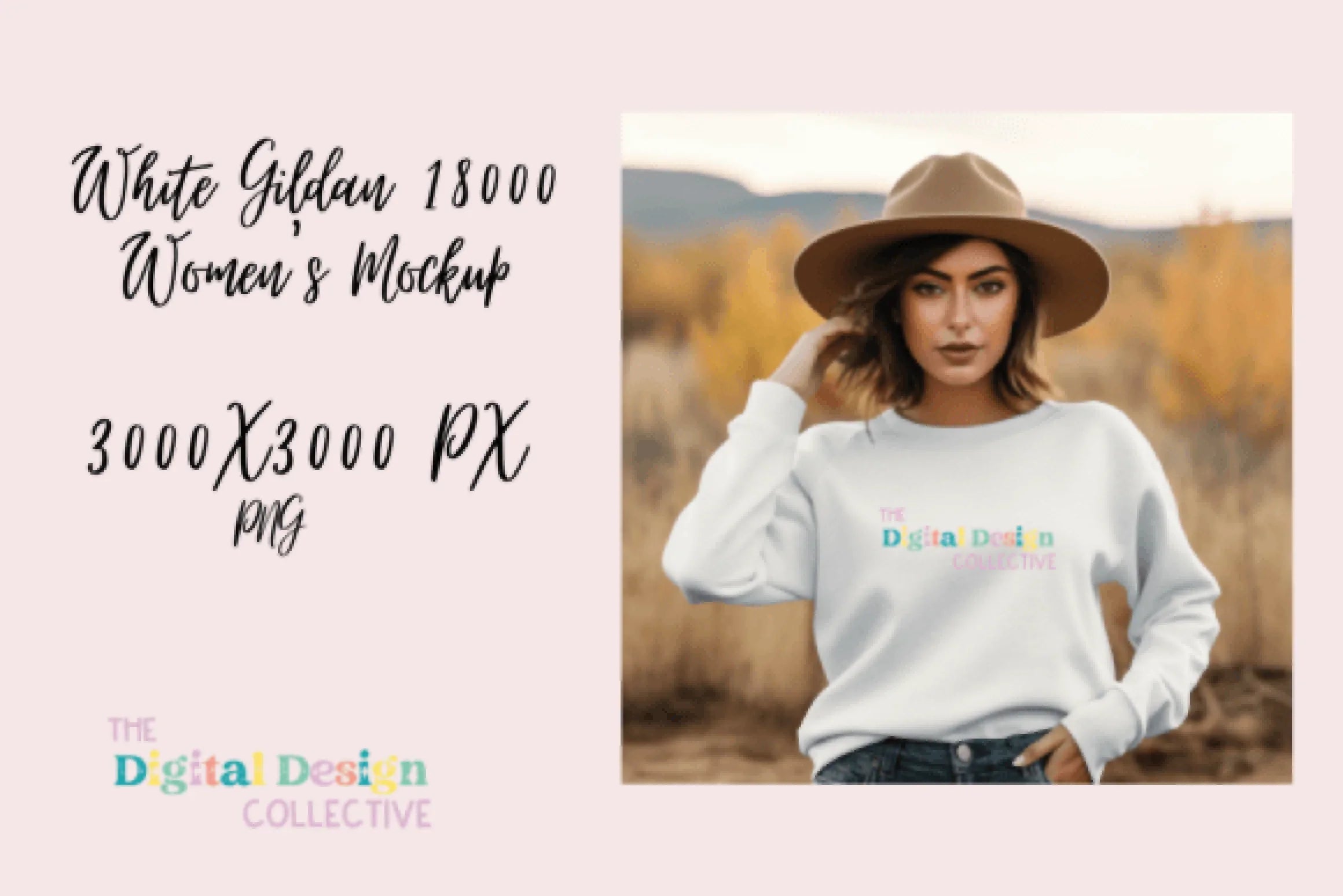 Western Gildan 18000 Sweater Mockup - CraftNest - Digital Crafting and Art