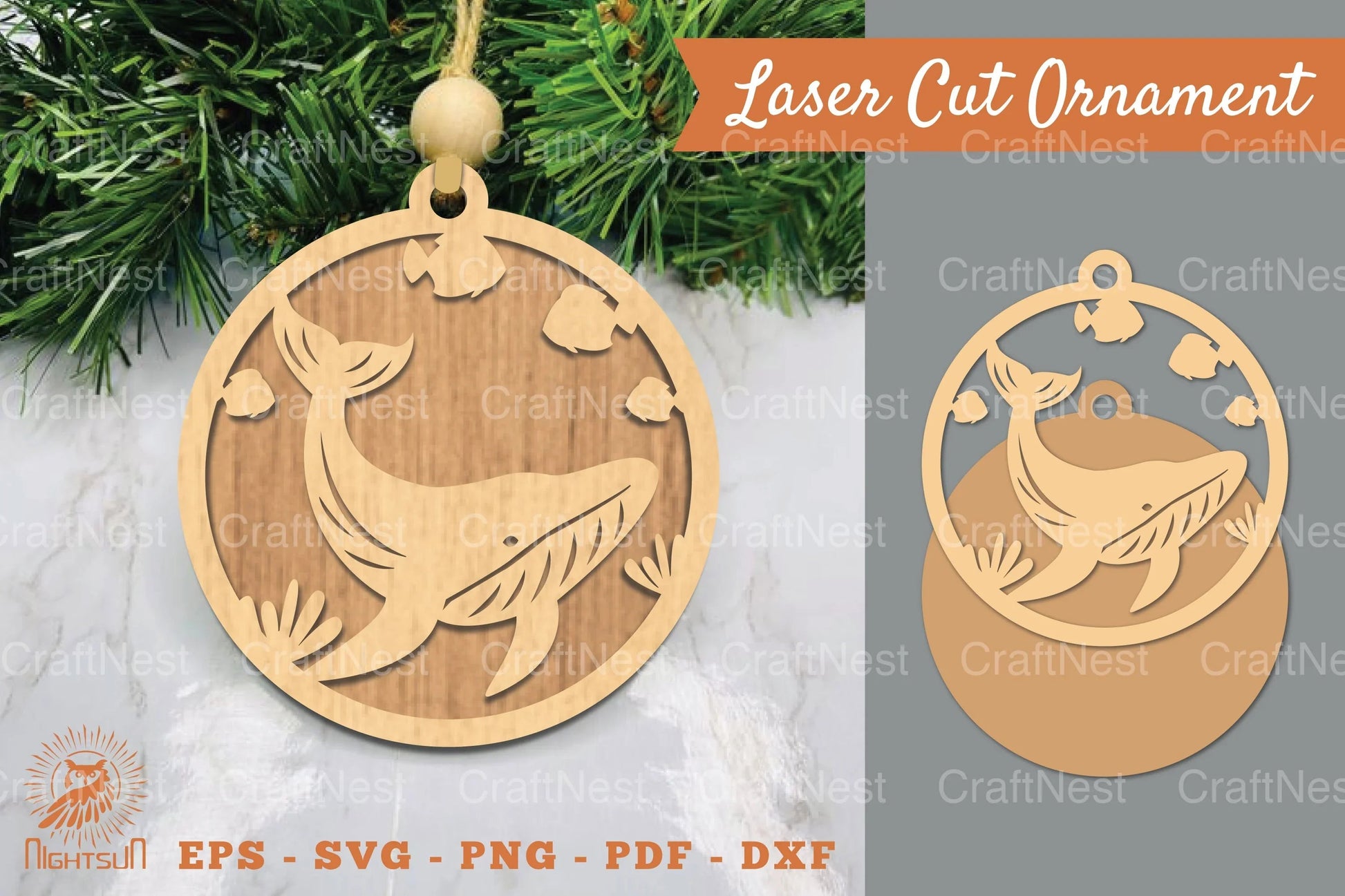 Whale Laser Cut Ornament Clipart Bundle - CraftNest - Digital Crafting and Art