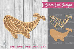Whale Mandala Laser Cut Decoration Clipart Bundle - CraftNest - Digital Crafting and Art