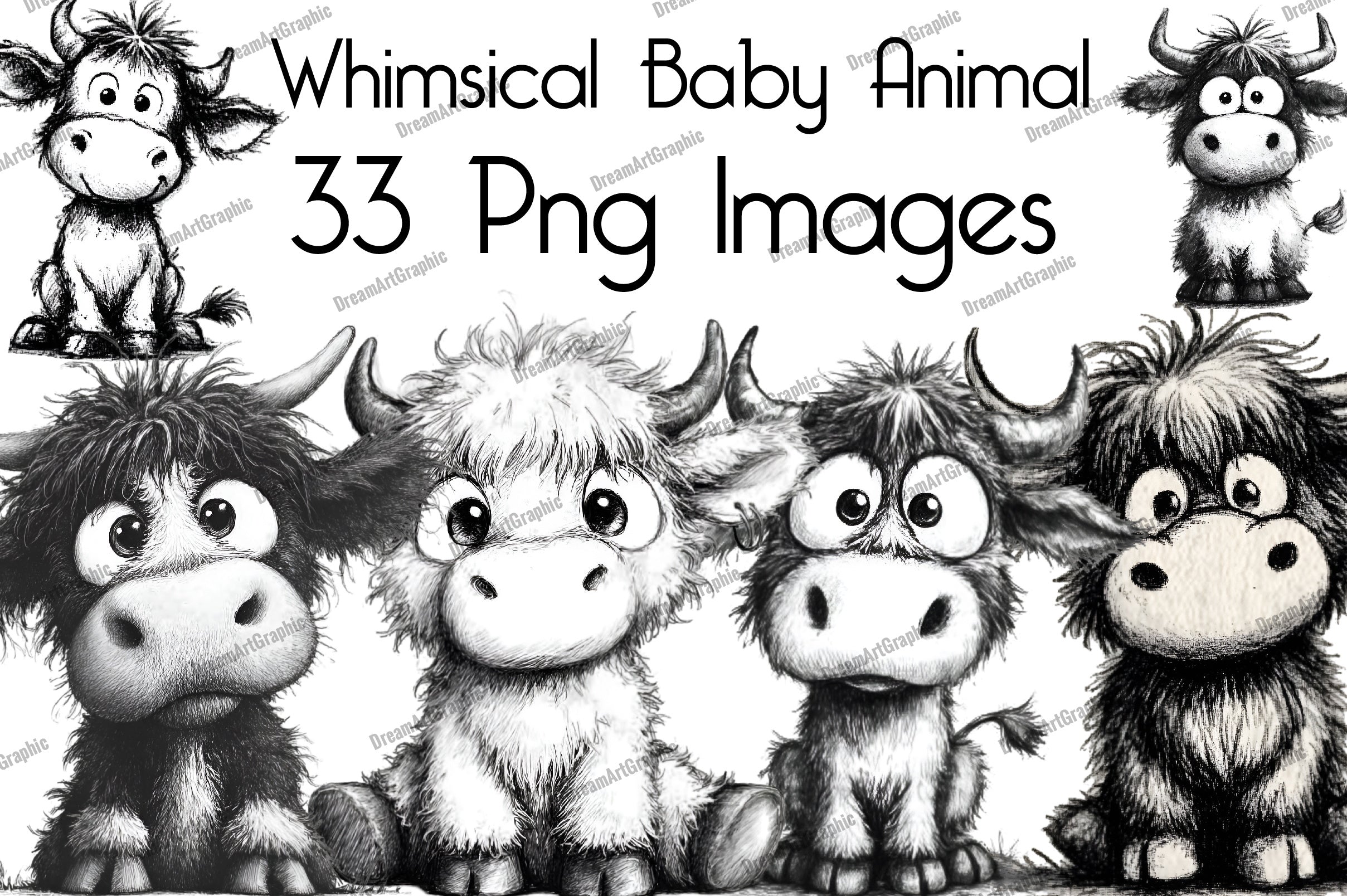 Whimsical Baby Animal Clipart Bundle