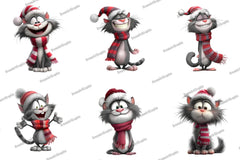 Whimsical Cat Quirky Christmas Clipart Bundle - CraftNest - Digital Crafting and Art