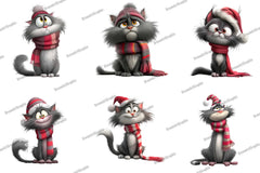 Whimsical Cat Quirky Christmas Clipart Bundle - CraftNest - Digital Crafting and Art