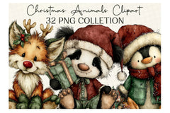Whimsical Christmas Animals Clipart Bundle - CraftNest - Digital Crafting and Art