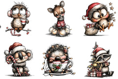 Whimsical Christmas Animals Clipart Bundle - CraftNest - Digital Crafting and Art