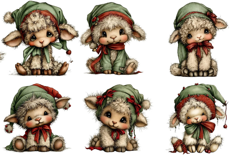 Whimsical Christmas Animals Clipart Bundle - CraftNest - Digital Crafting and Art