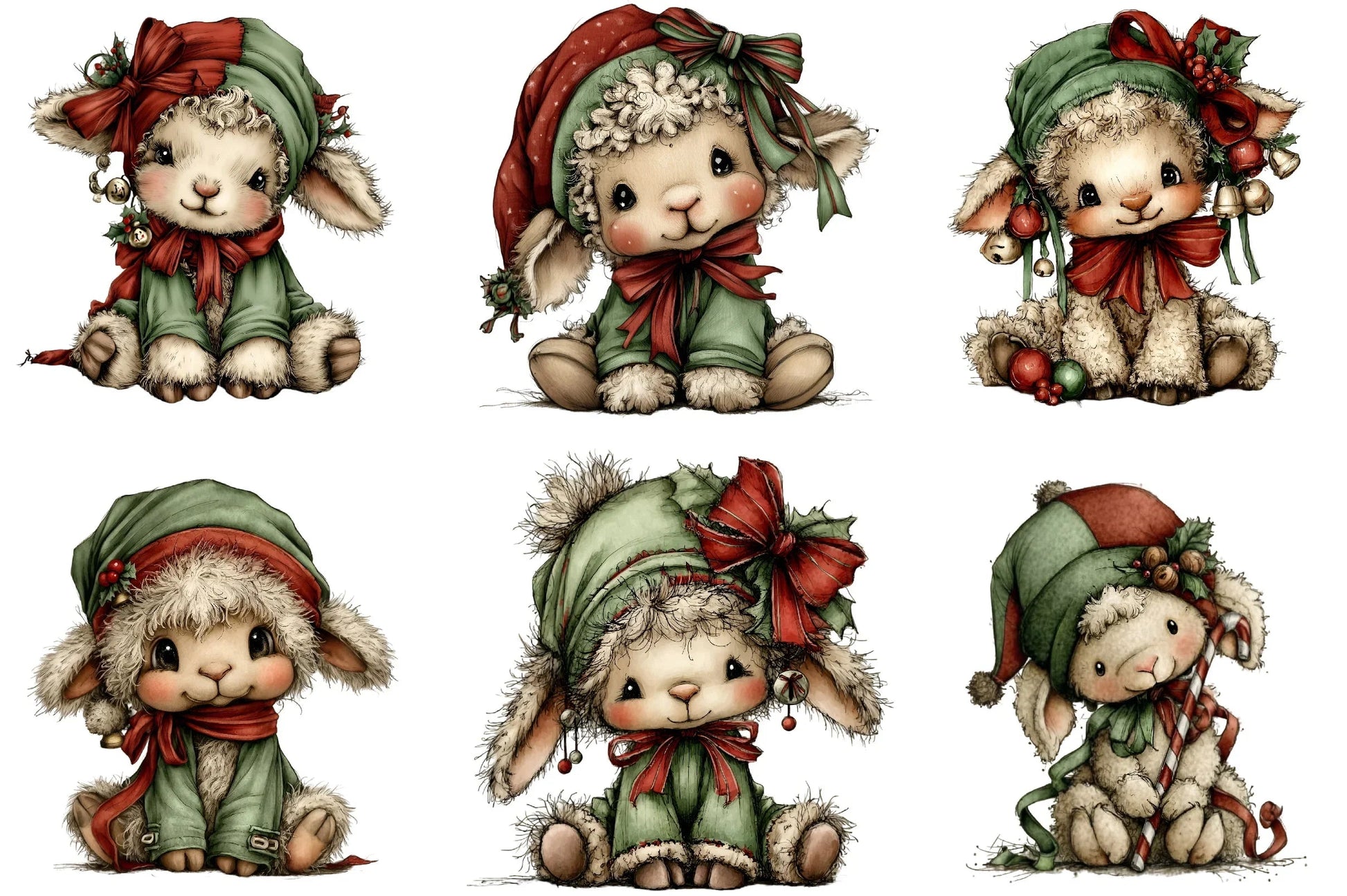 Whimsical Christmas Animals Clipart Bundle - CraftNest - Digital Crafting and Art