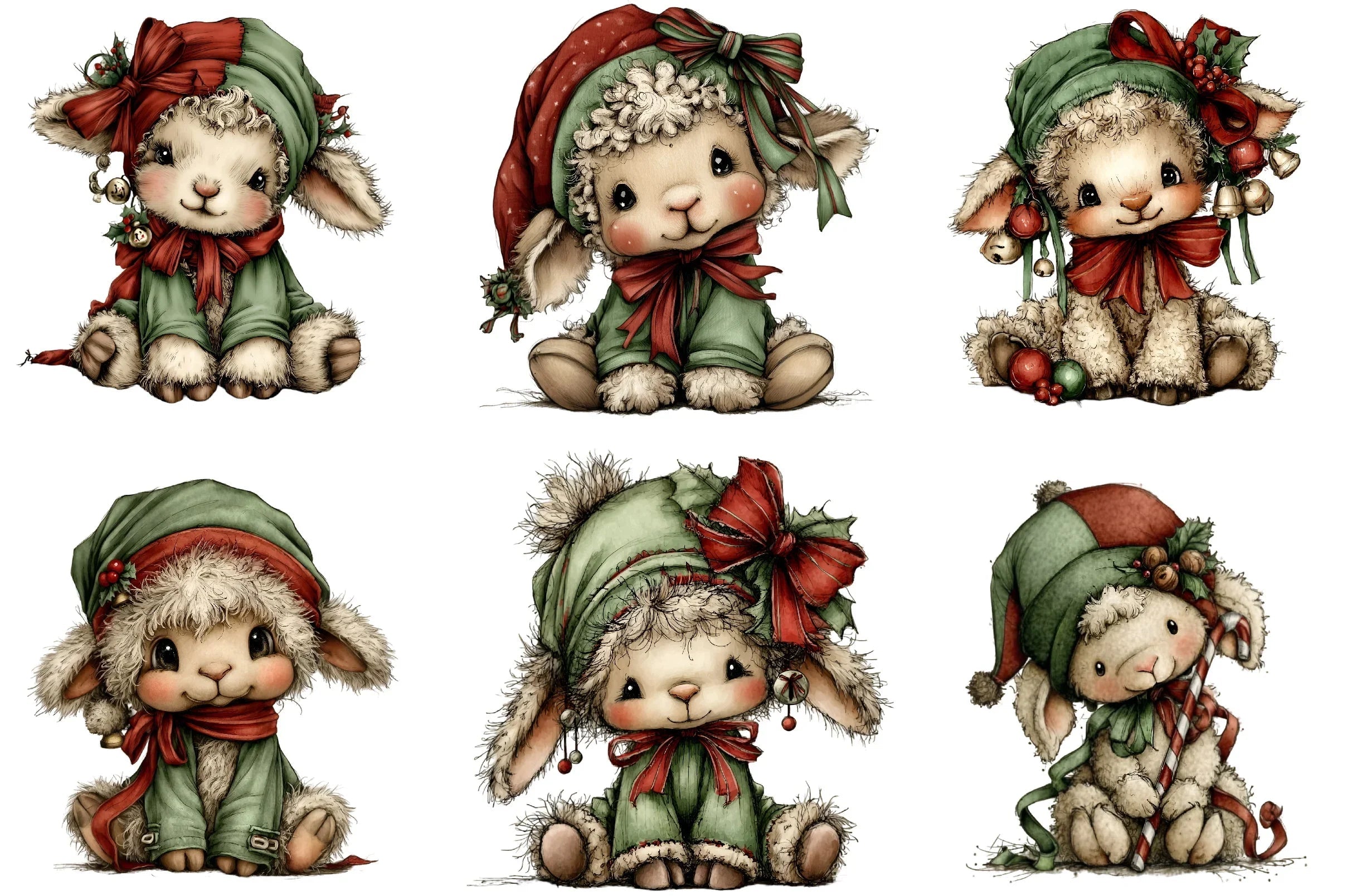 Whimsical Christmas Animals Clipart Bundle - CraftNest - Digital Crafting and Art