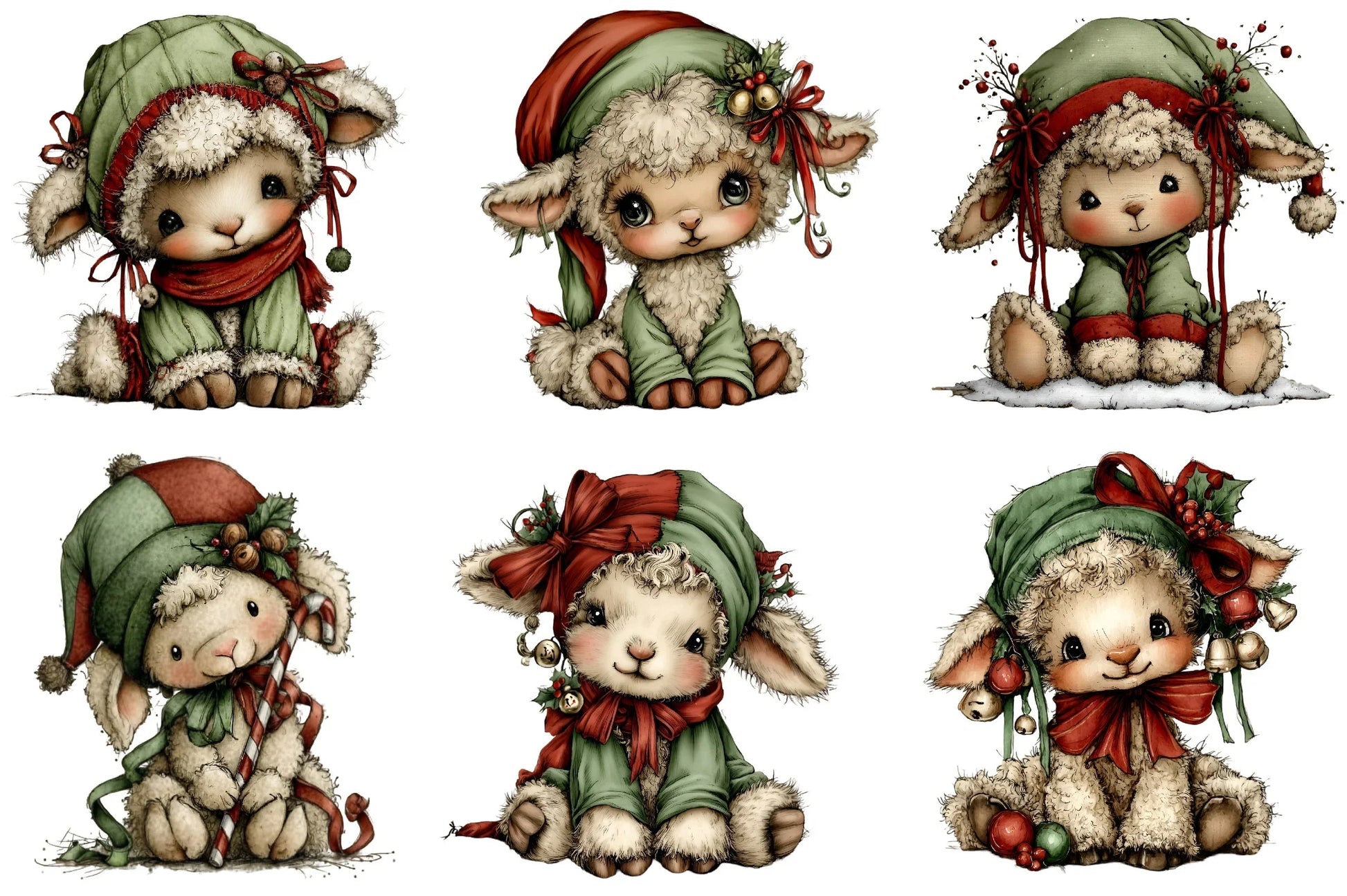 Whimsical Christmas Animals Clipart Bundle - CraftNest - Digital Crafting and Art