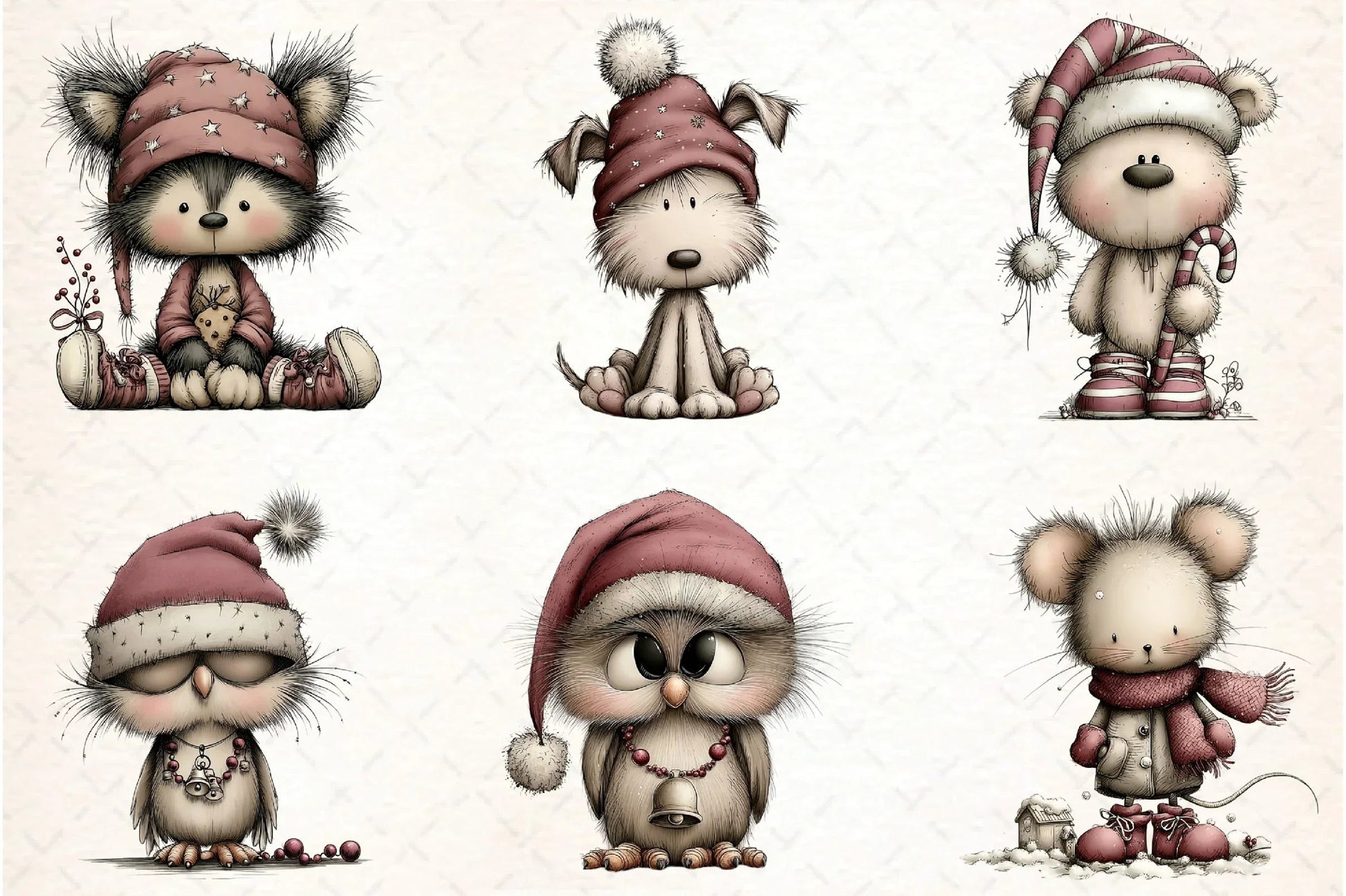 Whimsical Christmas Baby Animal Clipart Bundle - CraftNest - Digital Crafting and Art