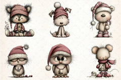 Whimsical Christmas Baby Animal Clipart Bundle - CraftNest - Digital Crafting and Art