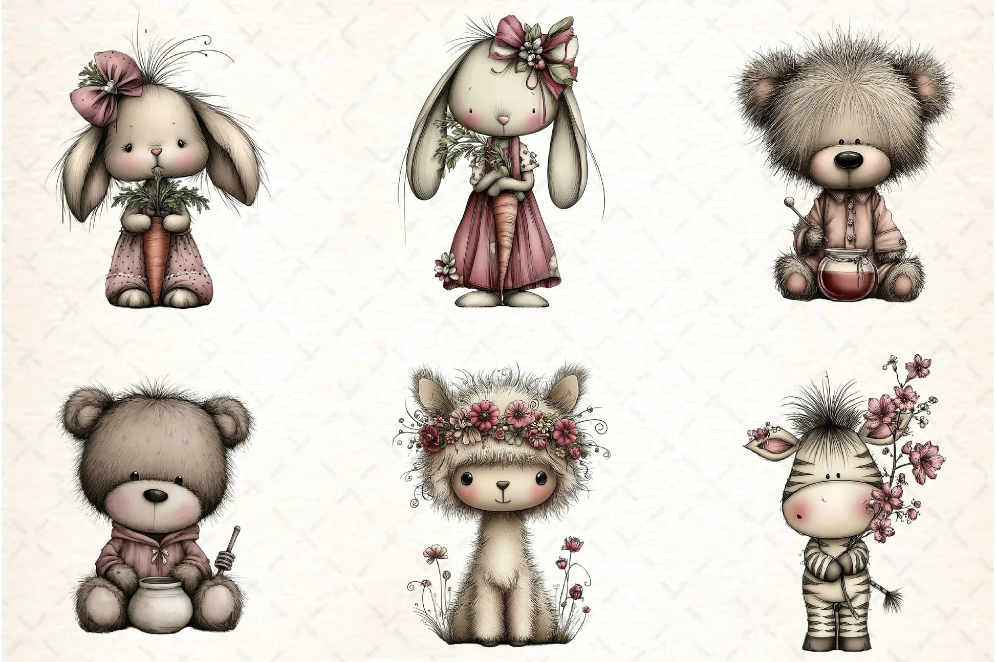 Whimsical Christmas Baby Animal Clipart Bundle - CraftNest - Digital Crafting and Art
