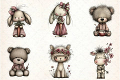 Whimsical Christmas Baby Animal Clipart Bundle - CraftNest - Digital Crafting and Art