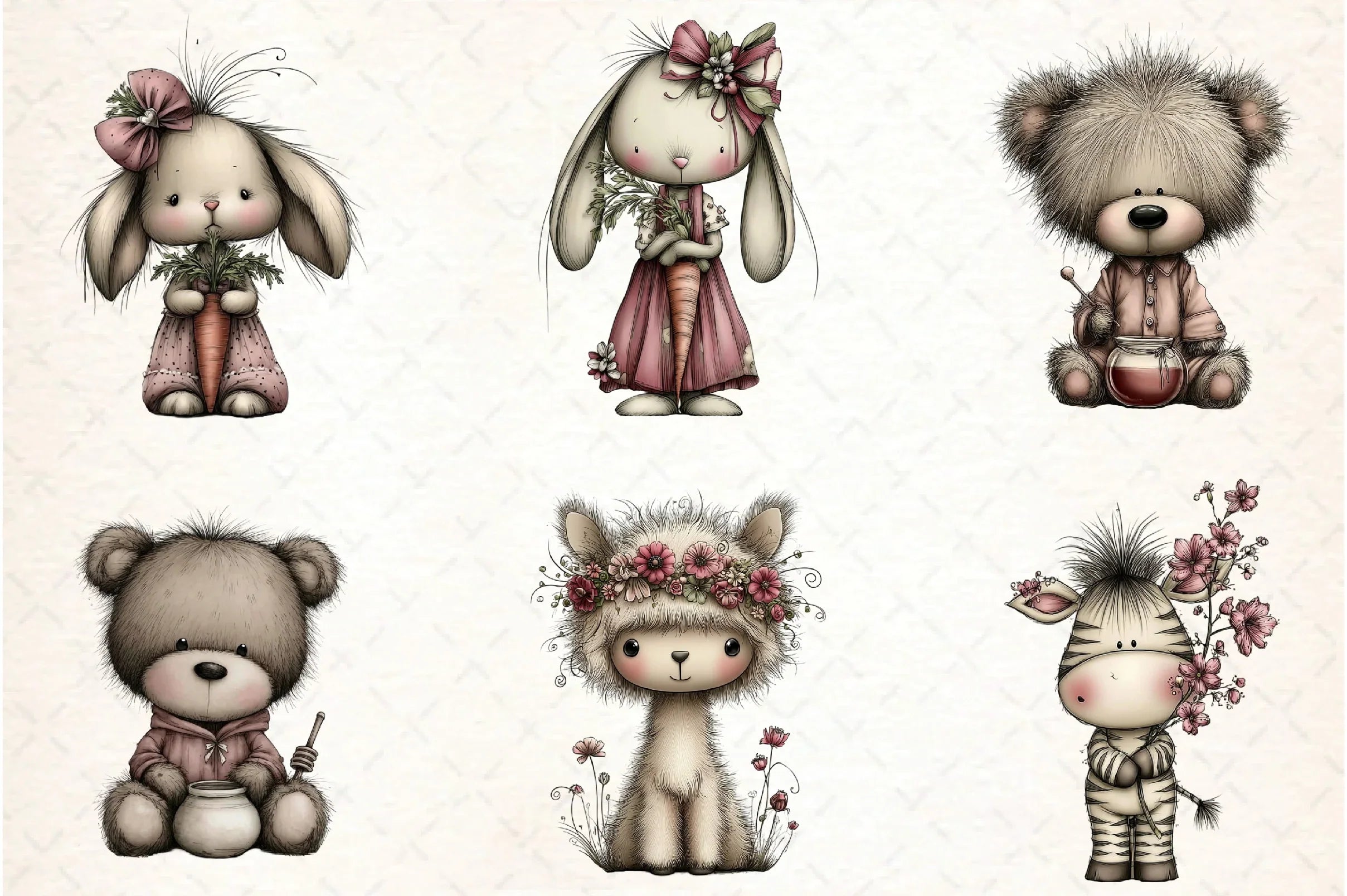Whimsical Christmas Baby Animal Clipart Bundle - CraftNest - Digital Crafting and Art