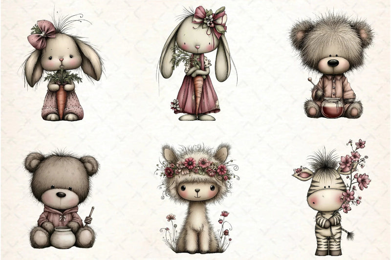 Whimsical Christmas Baby Animal Clipart Bundle - CraftNest - Digital Crafting and Art